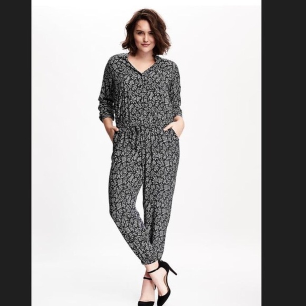 Long sleeve button down jumpsuit
